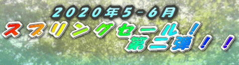 2020年5-6月スプリングセール第二弾!!